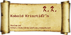 Kobold Krisztián névjegykártya